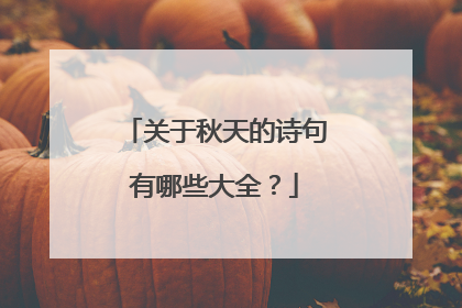 关于秋天的诗句有哪些大全？