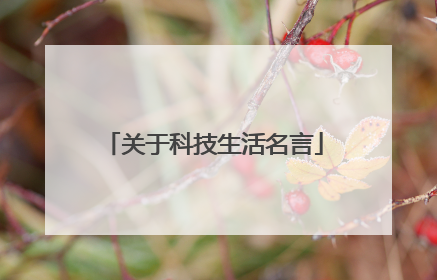 关于科技生活名言