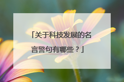 关于科技发展的名言警句有哪些?