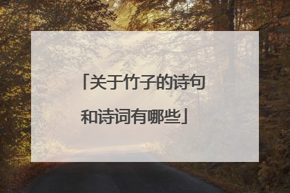 关于竹子的诗句和诗词有哪些