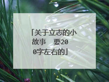 关于立志的小故事  要200字左右的