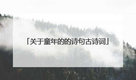 关于童年的的诗句古诗词