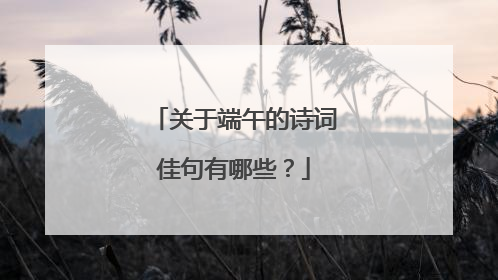 关于端午的诗词佳句有哪些？