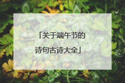 关于端午节的诗句古诗大全