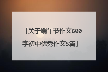 关于端午节作文600字初中优秀作文5篇