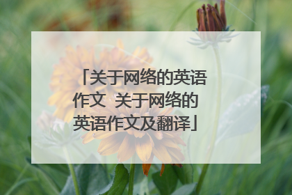 关于网络的英语作文 关于网络的英语作文及翻译