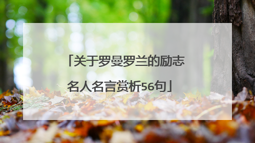 关于罗曼罗兰的励志名人名言赏析56句