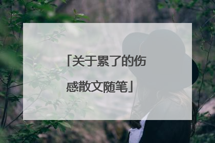 关于累了的伤感散文随笔