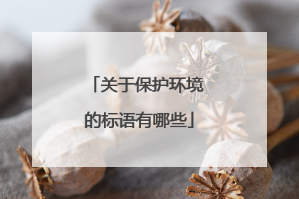 关于保护环境的标语有哪些