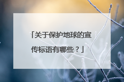 关于保护地球的宣传标语有哪些？