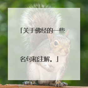 关于佛经的一些名句和注解。