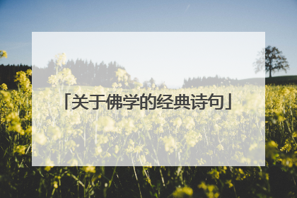 关于佛学的经典诗句