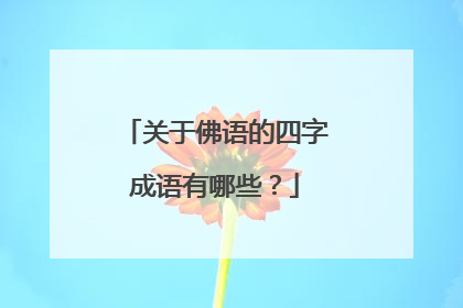 关于佛语的四字成语有哪些？