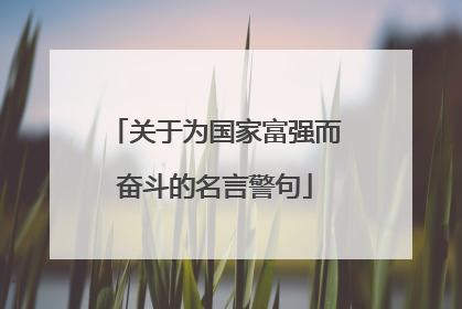关于为国家富强而奋斗的名言警句