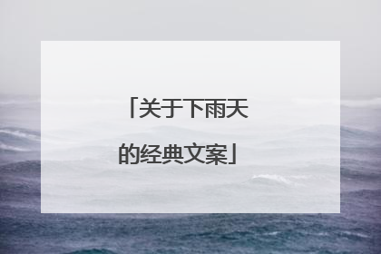 关于下雨天的经典文案