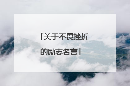 关于不畏挫折的励志名言