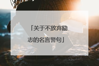 关于不放弃励志的名言警句