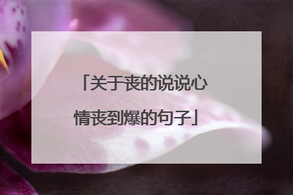 关于丧的说说心情丧到爆的句子