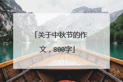 关于中秋节的作文，800字