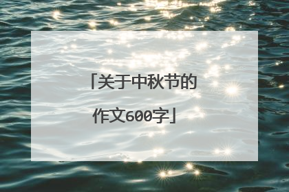关于中秋节的作文600字