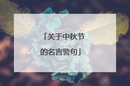 关于中秋节的名言警句