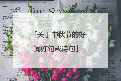关于中秋节的好词好句或诗句