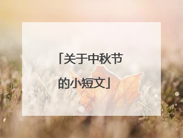 关于中秋节的小短文