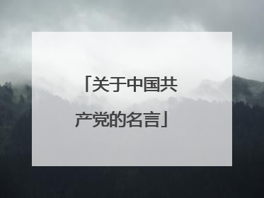 关于中国共产党的名言