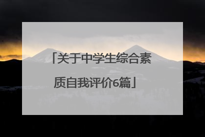 关于中学生综合素质自我评价6篇