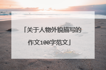 关于人物外貌描写的作文100字范文