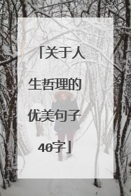 关于人生哲理的优美句子40字