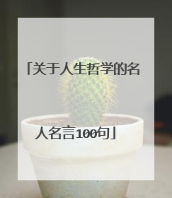 关于人生哲学的名人名言100句