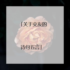 关于交友的诗句五言