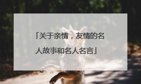 关于亲情，友情的名人故事和名人名言