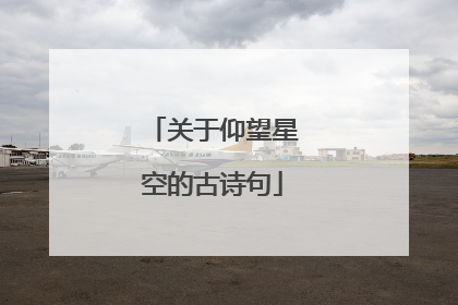 关于仰望星空的古诗句