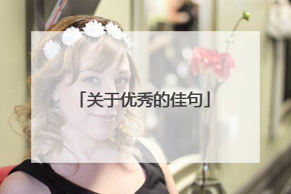 关于优秀的佳句
