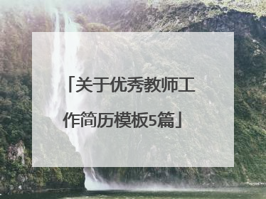 关于优秀教师工作简历模板5篇