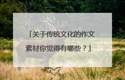 关于传统文化的作文素材你觉得有哪些?