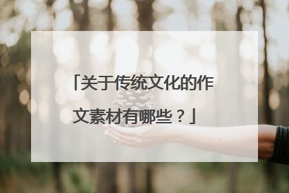 关于传统文化的作文素材有哪些?