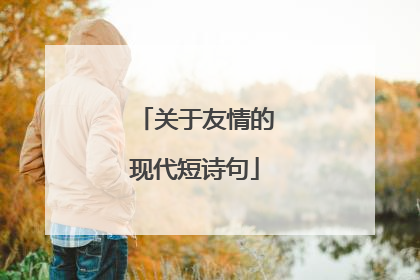 关于友情的现代短诗句