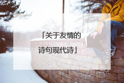 关于友情的诗句现代诗