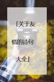 关于友情的诗句大全