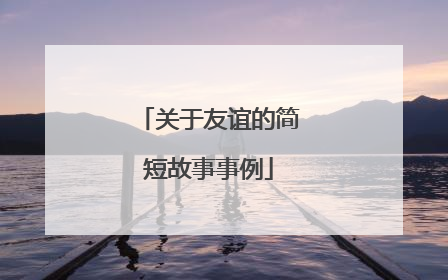 关于友谊的简短故事事例