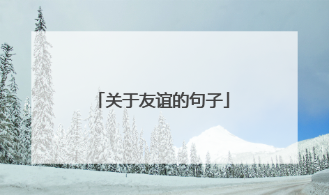 关于友谊的句子