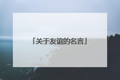 关于友谊的名言