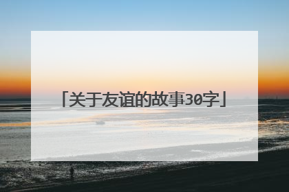 关于友谊的故事30字