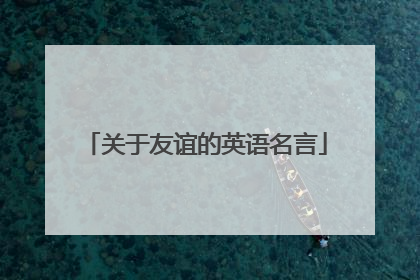 关于友谊的英语名言