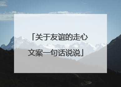 关于友谊的走心文案一句话说说