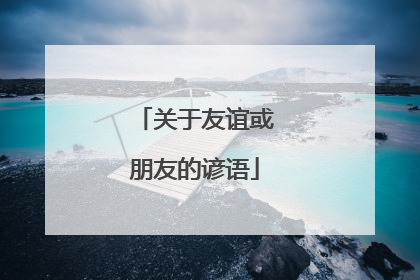 关于友谊或朋友的谚语