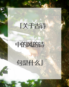 关于古诗中的风的诗句是什么